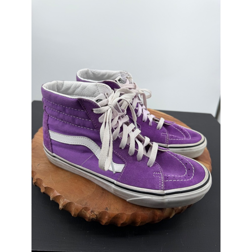 Vans Sk8-Hi Sneakers Womens 8.5 Purple Suede Canvas High Top Skate Shoes